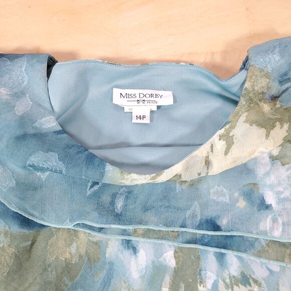 Vtg Fairy Floral 2 Piece Top & Skirt Set Sz 14P Petites Miss Dorby Earthy Elf - Picture 10 of 15